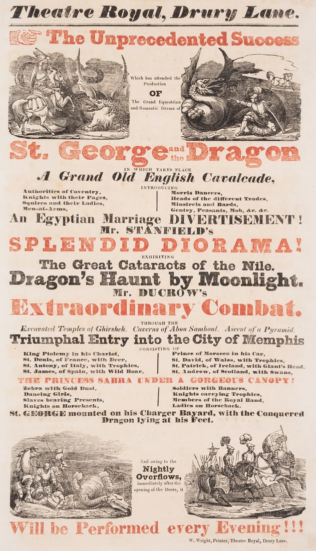 Theatre.- Album of Playbills for the Theatre Royal, Drury Lane, 189 playbills, W. Wright, 1833-34. (1 of 1)