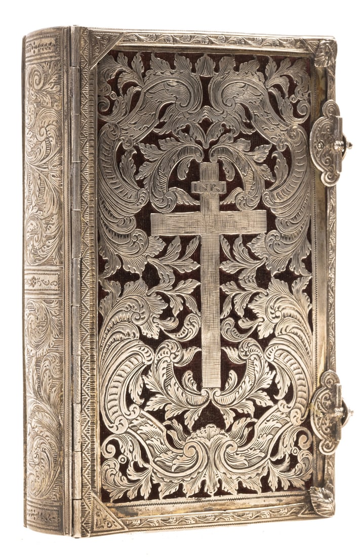 Binding.- Book of Common Prayer (The), elaborate engraved and chased silver metal binding, [c.1872]. (1 of 1)