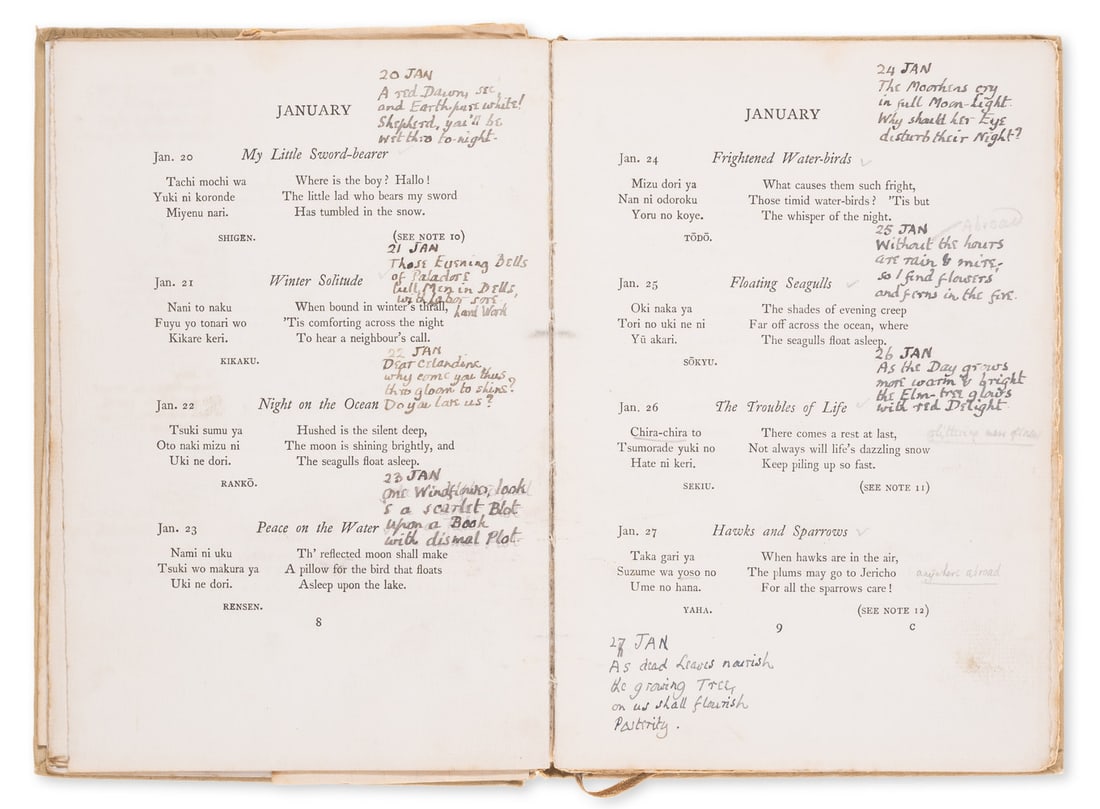 Ibbett (W.J.).- Porter (William N.) A Year of Japanese Epigrams, first edition, Ibbett's copy with (1 of 1)