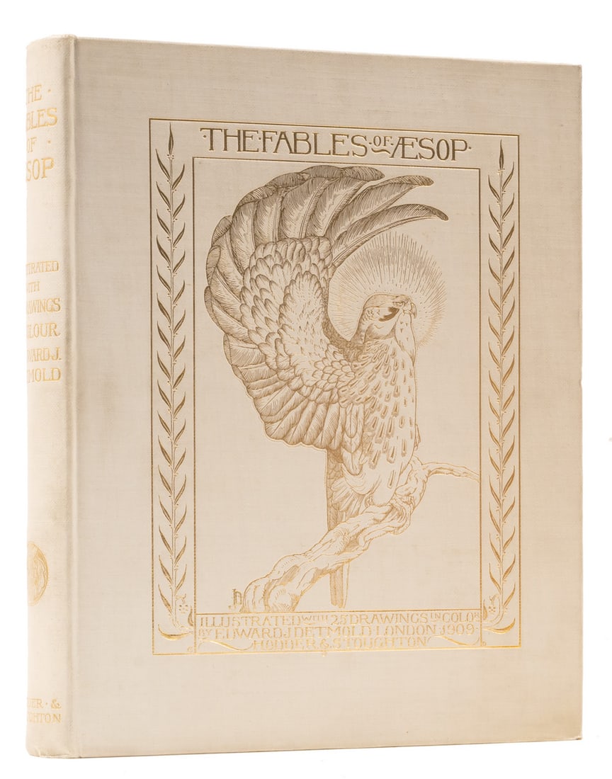 Aesop. The Fables, one of 750 copies signed by the artist, colour plates by E.J.Detmold, original: Aesop. The Fables, number 50 of 750 copies signed by the artist, 25 tipped-in colour plates by Edward J.Detmold including 2 additional plates not in the trade edition, a fine