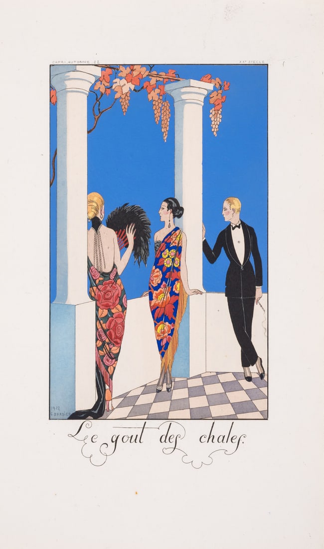 Barbier (George) Falbalas & Fanfreluches. Almanach des Modes...pour 1922 [& 1923, 1924, 1925 &: Barbier (George) Falbalas & Fanfreluches. Almanach des Modes...pour 1922 [& 1923, 1924, 1925 & 1926], 5 vol. [a complete set], pochoir title vignettes