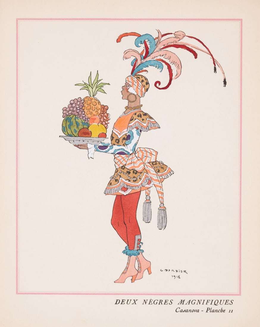 Barbier (George).- Rostand (Maurice) Panorama Dramatique. Casanova, first edition, 24 pochoir plates: Barbier (George).- Rostand (Maurice) Panorama Dramatique. Casanova, first edition, printed in pink