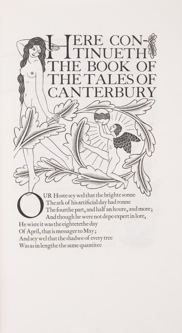 Golden Cockerel Press.- Chaucer (Geoffrey) The Canterbury Tales, 4 vol., one of 485 copies on (1 of 1)