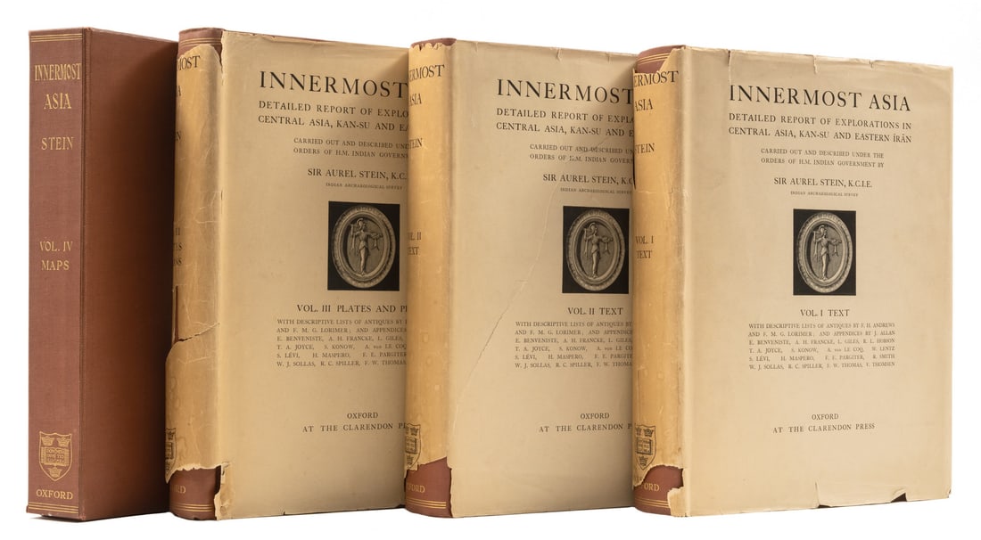 Central Asia.- Stein (Sir Marc Aurel) Innermost Asia: Detailed Report of Explorations in Central: Central Asia.- Stein (Sir Marc Aurel) Innermost Asia: Detailed Report of Explorations in Central Asia, Kan-su and Eastern Iran, 4 vol. including box of