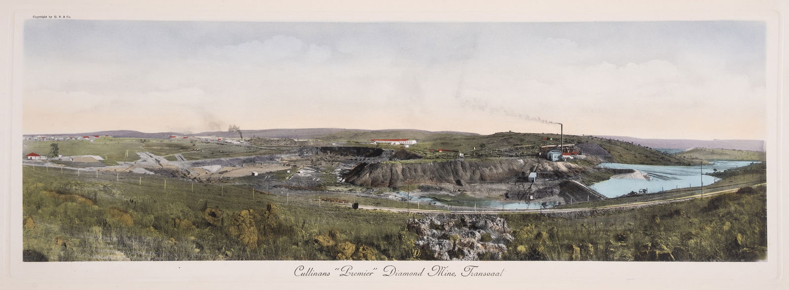 Mining.- Gold and Diamond Fields Transvaal (The), n.p., G.B. and Co., [c.1905].: Mining.- Gold and Diamond Fields Transvaal (The), 63 hand-coloured photogravure plates on 25 leaves, some with text to verso, original pictorial cloth with inlaid coloured photogr