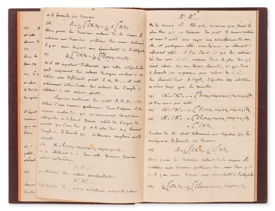 Cauchy (Augustin-Louis) Sur la Théorie de la Lumière, [?Budweis, or Prague], no printer, August: Cauchy (Augustin-Louis) Sur la Théorie de la Lumière, 96pp., drop-head title, lithographe