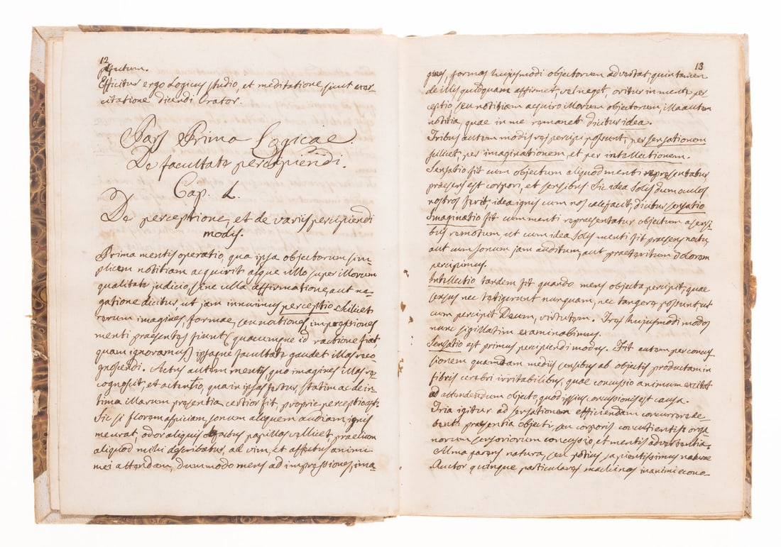 Philosophy.- Institutiones Philosophiae, manuscript in Latin, contemporary half vellum, [late 18th (1 of 1)