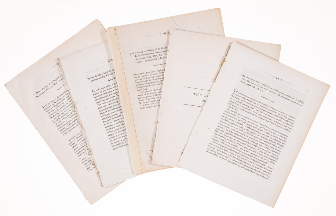 Boyd (Robert) Tables of the Weights of the Human Body and Internal Organs in the Sane and Insane of: Boyd (Robert) Tables of the Weights of the Human Body and Internal Organs in the Sane and Insane of both Sexes at various Ages, pp.241-262, large tape repair to f