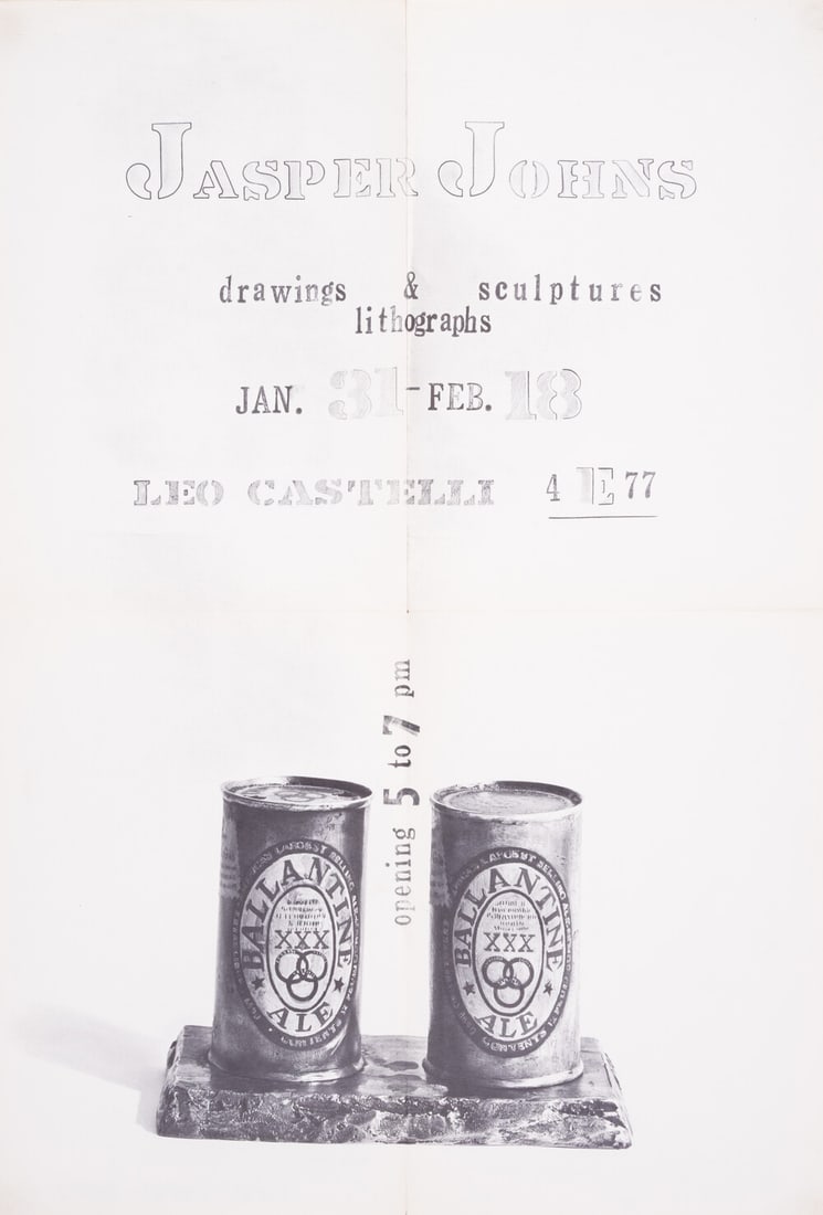 Jasper Johns (b.1930) Leo Castelli Exhibition: Drawings, Sculptures & Lithographs (Jan 31- Feb 18: Jasper Johns (b.1930)Leo Castelli Exhibition: Drawings, Sculptures & Lithographs (Jan 31- Feb 18 1961)Lithograph, 1961, on wove paper, with the original folds as published, overall 528 x 360mm (20