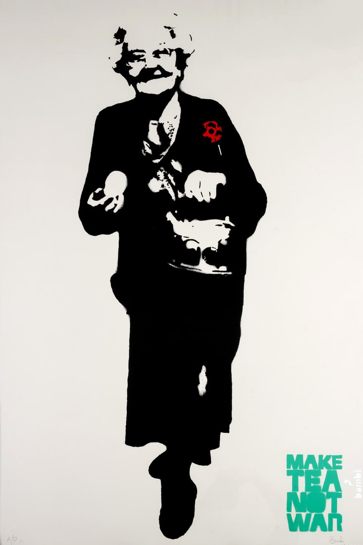 Bambi (b.1982) Make Tea Not War (Teal) (1 of 1)