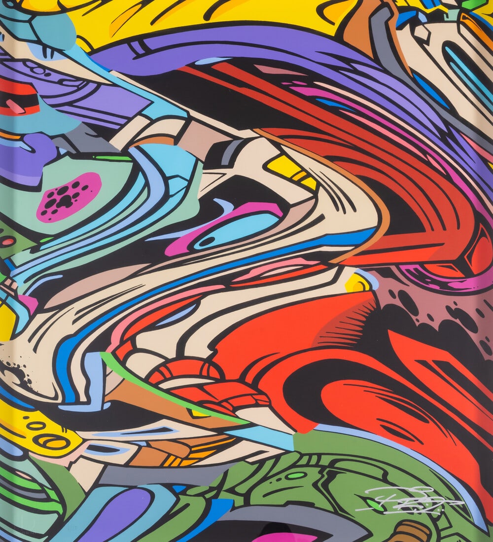 Pro176 (b.1976) Astral Wave: Pro176 (b.1976) Astral Wave Screenprint in colours, 2014, signed in silver ink, numbered from the edition of 125 in pencil, published by Harper Deyong, London, on wove paper, the full shee