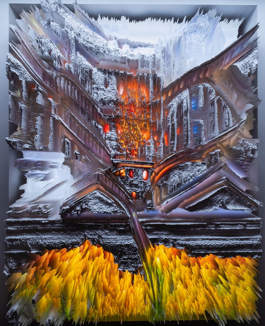 Refik Anadol (b.1965) Machine Hallucinations - NYC: Refik Anadol (b.1965) Machine Hallucinations - NYC Unique digital pigment print in colours, 2021, signed in black ink on label affixed verso, numbered from the edition of 1000, on wove paper, th