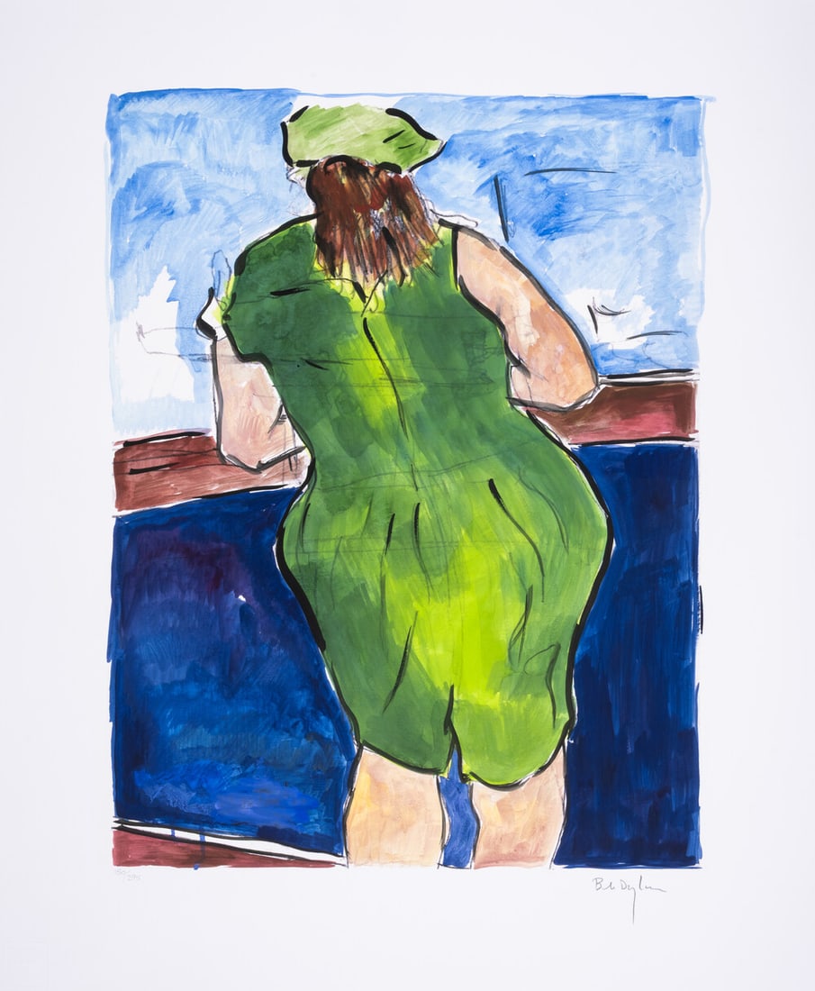 Bob Dylan (b.1941) Woman In Red Lion Pub, from The Drawn Blank Series (2008): Bob Dylan (b.1941) Woman In Red Lion Pub, from The Drawn Blank Series (2008) Digital pigment print in colours, 2008, signed in pencil, numbered from the edition of 295, printed by GTZ Fine Art Edition