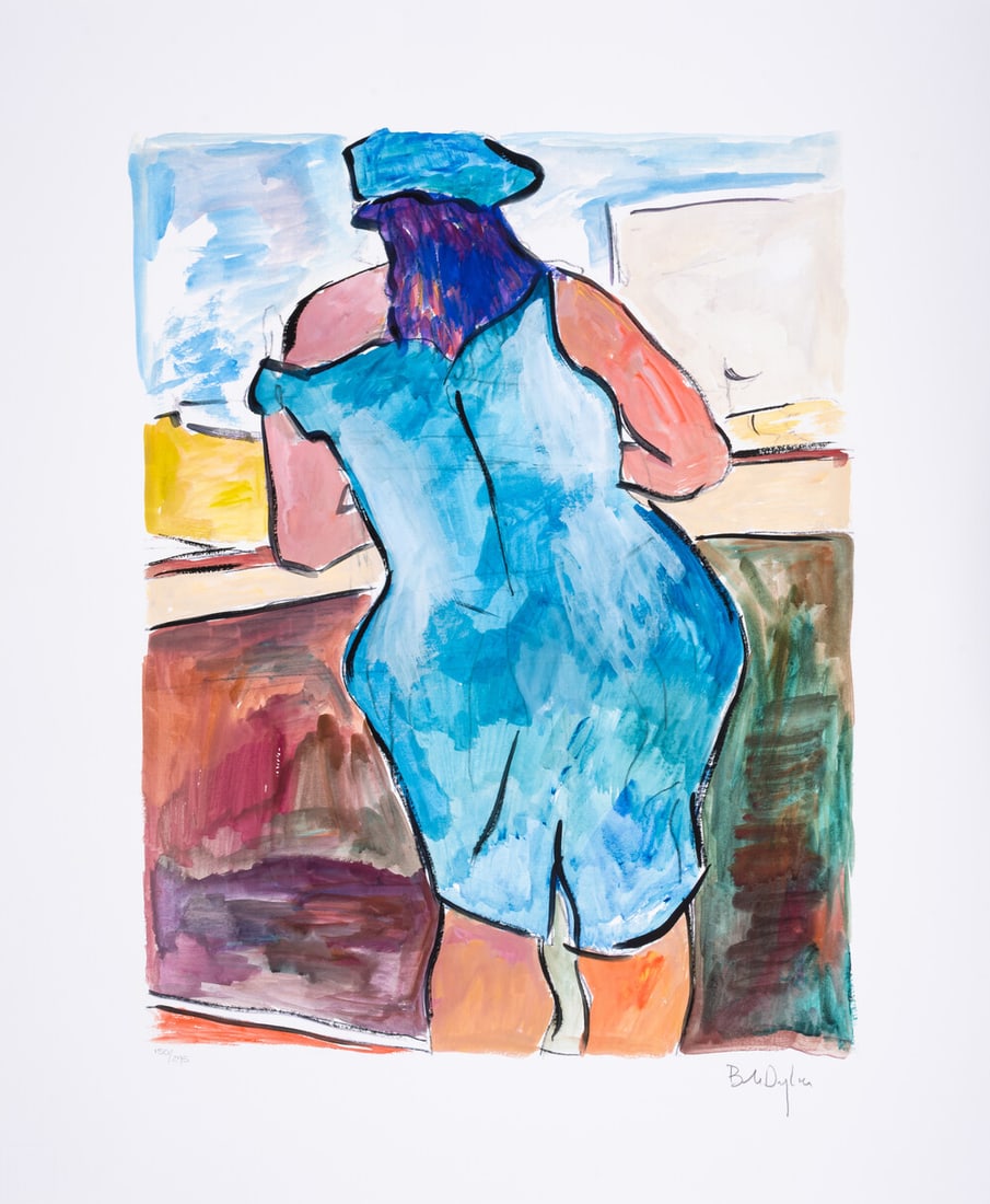 Bob Dylan (b.1941) Woman In Red Lion Pub, from The Drawn Blank Series (2008): Bob Dylan (b.1941) Woman In Red Lion Pub, from The Drawn Blank Series (2008) Digital pigment print in colours, 2008, signed in pencil, numbered from the edition of 295, printed by GTZ Fine Art Edition