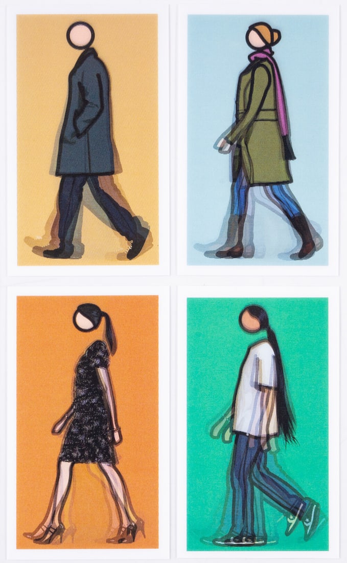 Julian Opie (b.1958) Verity Walking; Kris Walking; Siân Walking; Jeremy In Coat Walking (1 of 1)