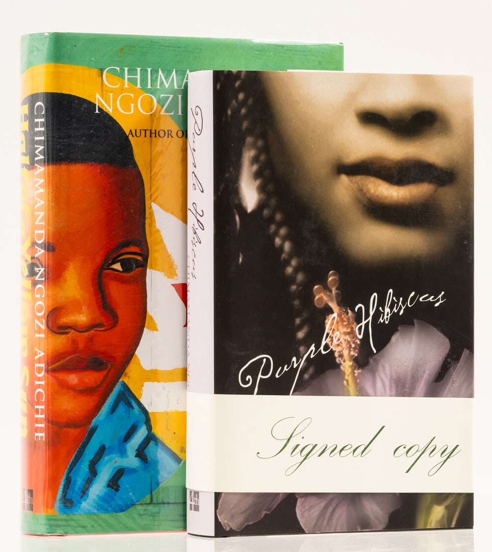 Adichie (Chimamanda Ngozi) Purple Hibiscus, first edition, signed by the author, 2004; and another: Adichie (Chimamanda Ngozi) Purple Hibiscus, spine ends fractionally bumped, original wrap-around band, 2004; Half of a Yellow Sun,