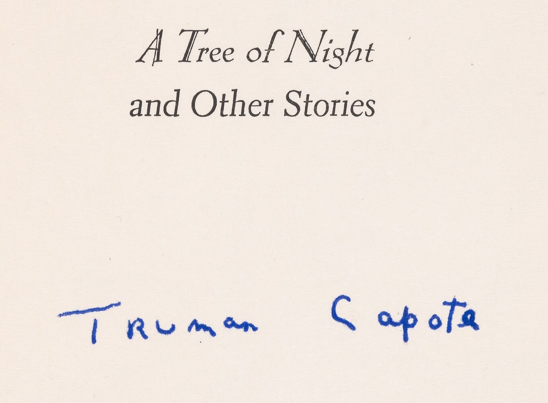 Capote (Truman) A Tree of Night and Other Stories, first edition, signed by the author, New York, (1 of 1)