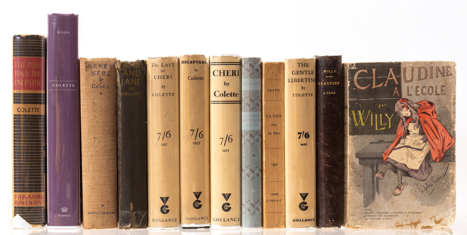 Colette [(Sidonie-Gabrielle)] & "Willy" Claudine a L'Ecole, fourth edition, signed presentation: Colette [(Sidonie-Gabrielle)] & "Willy" Claudine a L'Ecole, fourth edition, occasional light spotting, original printed wrappers, some spotting, fraying at ex