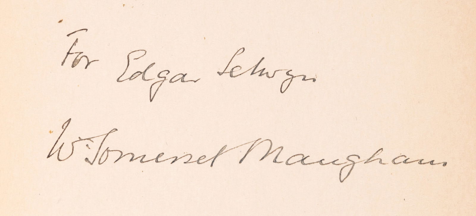 Maugham (William Somerset) East of Suez. A Play in Seven Scenes, first American edition, signed (1 of 1)