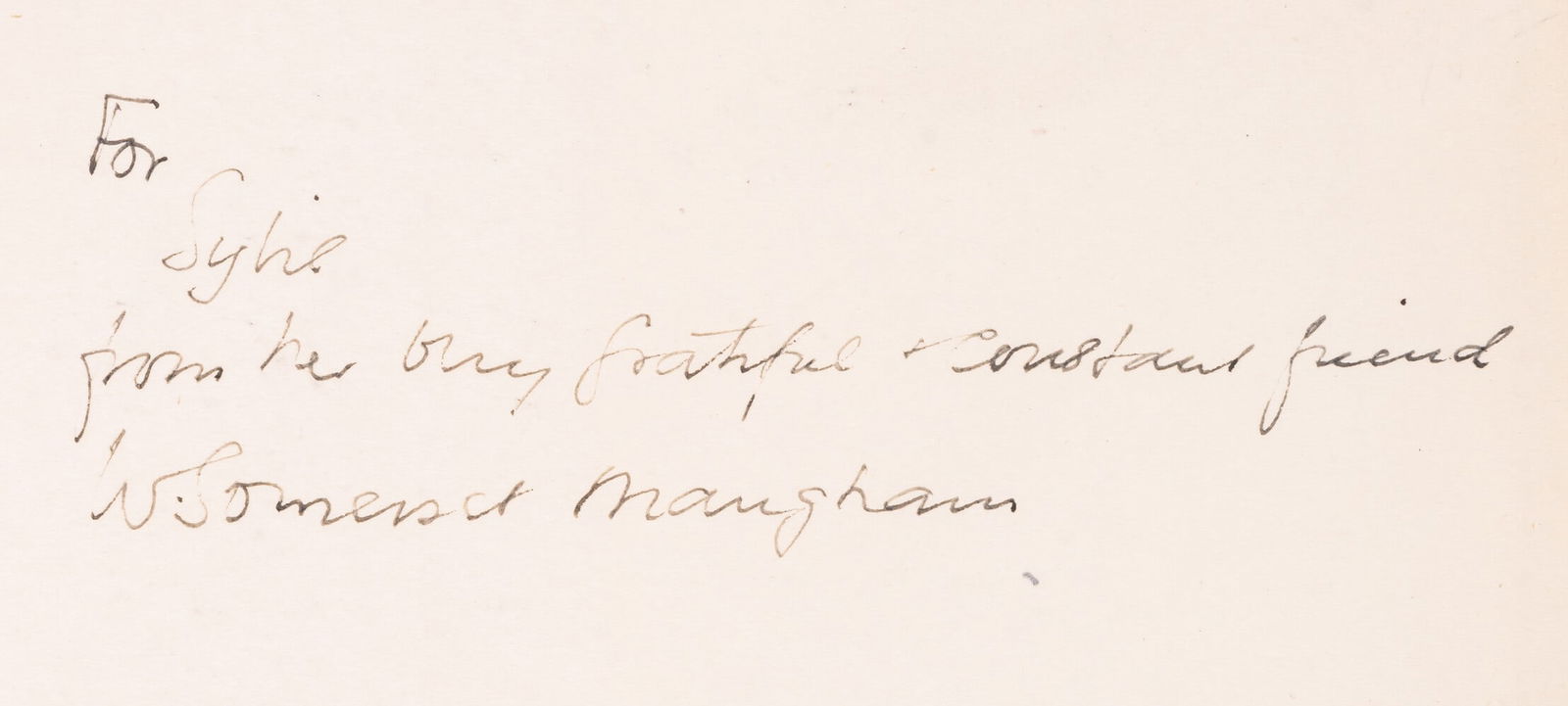 Maugham (William Somerset) The Gentleman in the Parlour, first edition, signed presentation (1 of 1)