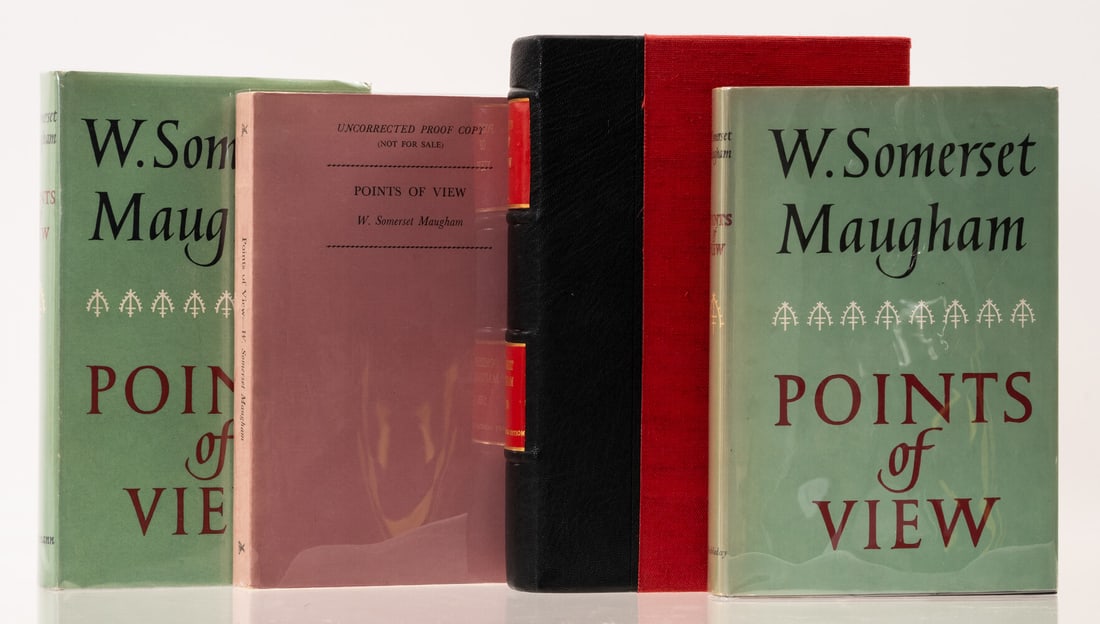 Maugham (William Somerset) Points of View, uncorrected proof copy, signed presentation inscription (1 of 2)