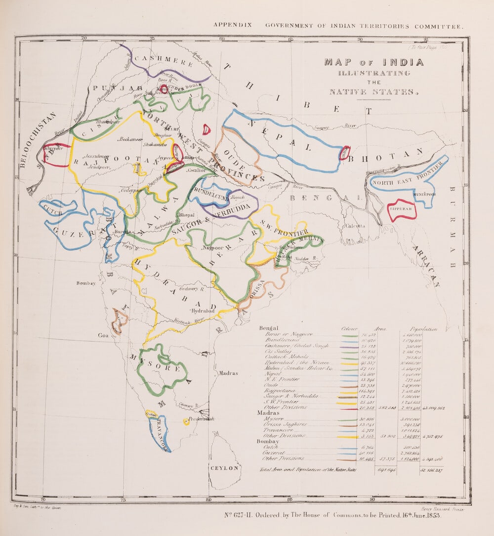 East India Company.- House of Commons. Report from the Select Committee on Indian Territories, 9: East India Company.- [House of Commons & House of Lords.] Report from the Select Committee on Indian Territories, 11 vol. in 9 including indices, maps, hand-c