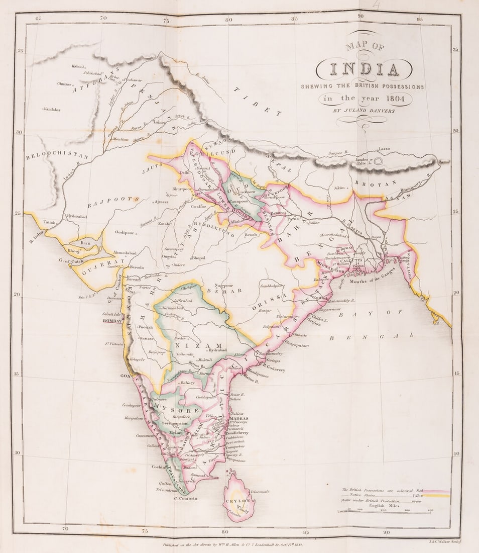 Thornton (Edward) The History of the British Empire in India, 6 vol., 1841-45 & others, India (24): Thornton (Edward) The History of the British Empire in India, 6 vol., 4 foldin