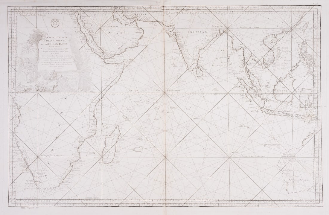 Indian Ocean.- Bellin (Jacques Nicolas) Carte Reduite de L'Ocean Oriental ou Mer Des Indes, second: Indian Ocean.- Bellin (Jacques Nicolas) Carte Reduite de L'Ocean Oriental ou Mer Des Indes, second edition