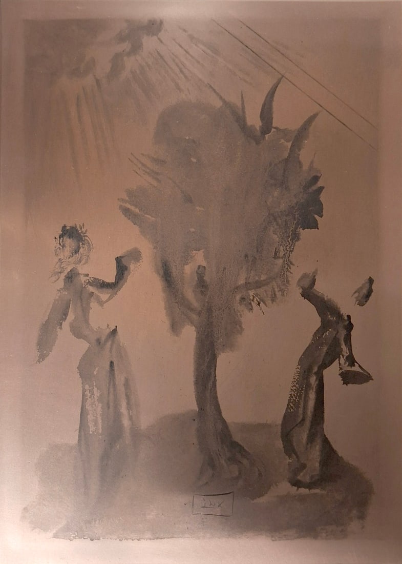 Salvador Dalí (1904-1989) Purgatory Canto 24, from La Divine Comédie (Field p.196; M&L 1096): Salvador Dalí (1904-1989)Purgatory Canto 24, from La Divine Comédie (Field p.196; M&L 1096) The unique, original plate for the engraving of the same title, 1960, together with the co