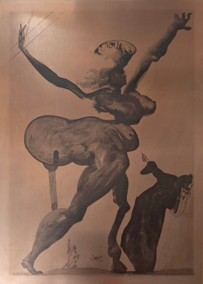 Salvador Dalí (1904-1989) Hell Canto 22, from La Divine Comédie (Field p.200; M&L 1071): Salvador Dalí (1904-1989)Hell Canto 22, from La Divine Comédie (Field p.200; M&L 1071) The unique, original plate for the engraving of the same title, 1960, together with the corresp