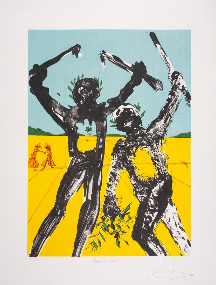 Salvador Dalí (1904-1989) Peace, at last!, from Peace in Vietnam (Field 73-1A; M&L 1390b): Salvador Dalí (1904-1989)Peace, at last!, from Peace in Vietnam (Field 73-1A; M&L 1390b)Lithograph printed in colours, 1973, signed and titled in pencil, numbered from the edition of 100 in