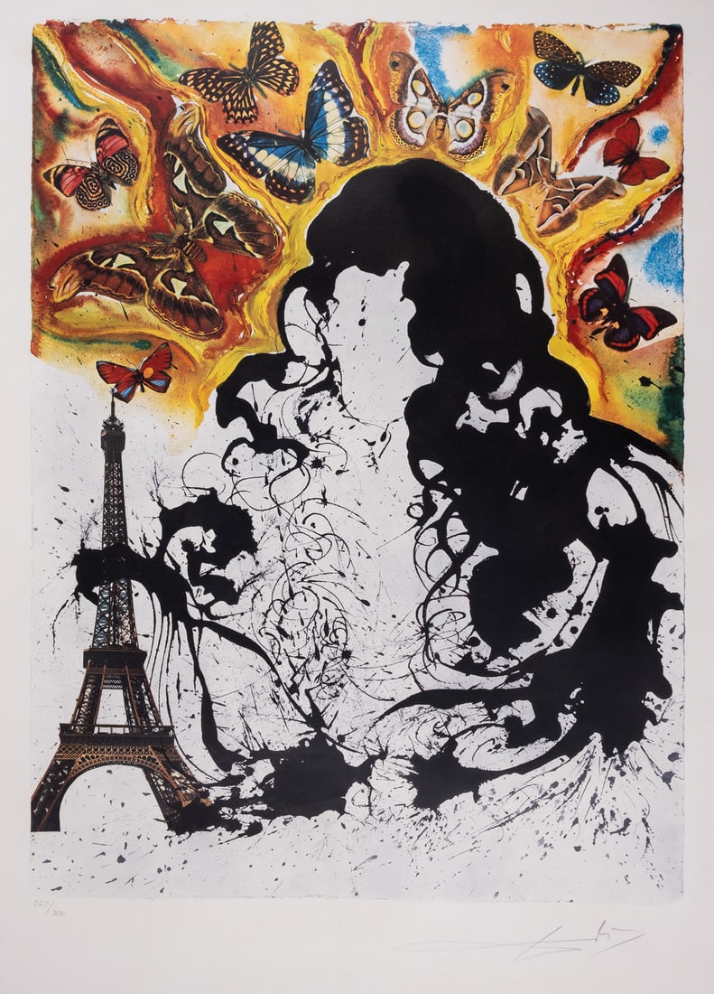 Salvador Dalí (1904-1989) Paris, from S.N.C.F. (Field 69-2BB; M&L 1228a): Salvador Dalí (1904-1989) Paris, from S.N.C.F. (Field 69-2BB; M&L 1228a) Lithograph printed in colours, 1969, signed in pencil, numbered from the edition of 300, printed by Ateliers Draeger