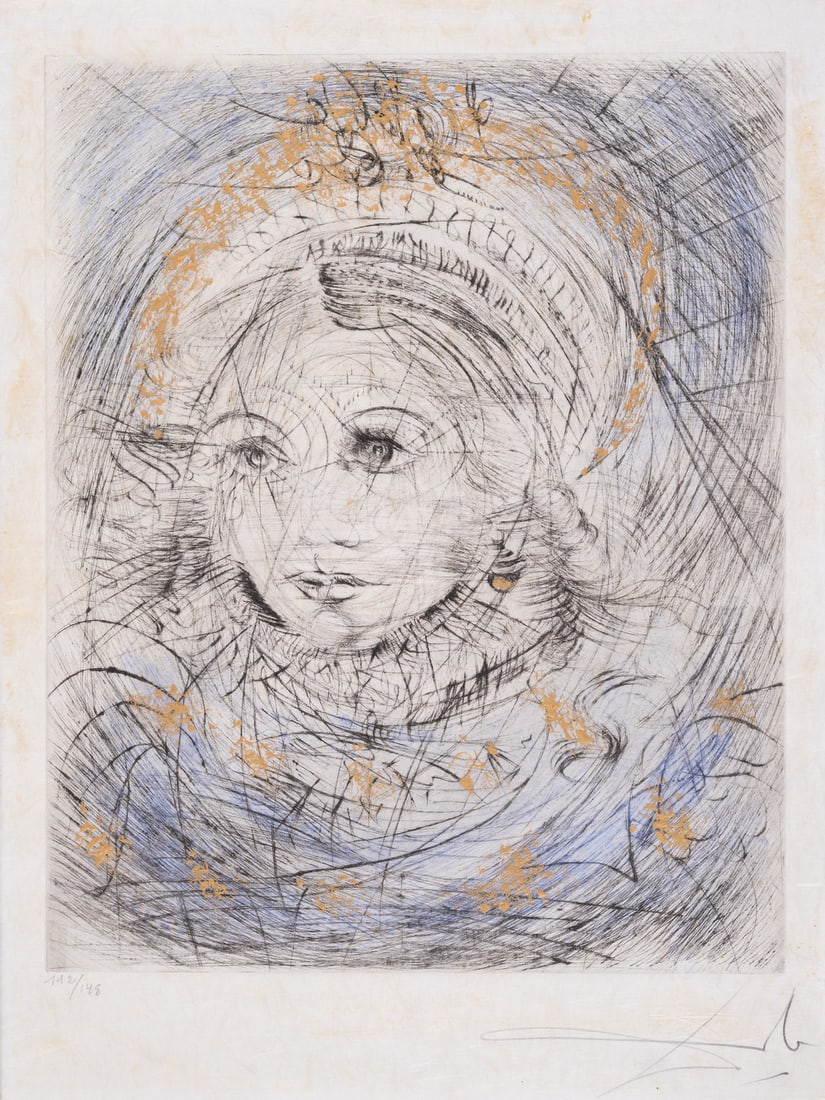 Salvador Dalí (1904-1989) Portrait de Marguerite, from Faust (La Nuit de Walpurgis) (Field 69-1A;: Salvador Dalí (1904-1989) Portrait de Marguerite, from Faust (La Nuit de Walpurgis) (Field 69-1A; M&L 298k) Etching with drypoint and roulette printed in colours, 1969, signed in pencil, nu