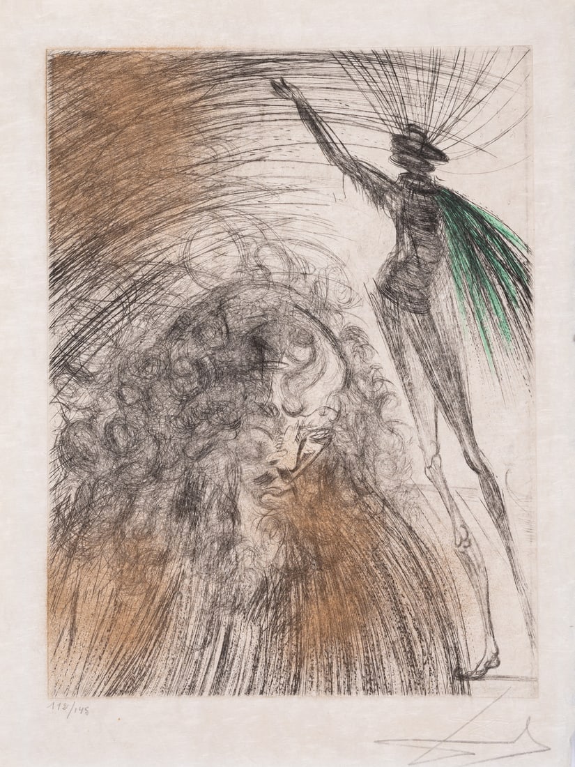 Salvador Dalí (1904-1989) Vieux Faust, from Faust (La Nuit de Walpurgis) (Field 69-1J; M&L 303k): Salvador Dalí (1904-1989) Vieux Faust, from Faust (La Nuit de Walpurgis) (Field 69-1J; M&L 303k) Etching with drypoint and roulette printed in colours, 1969, signed in pencil, numbered from