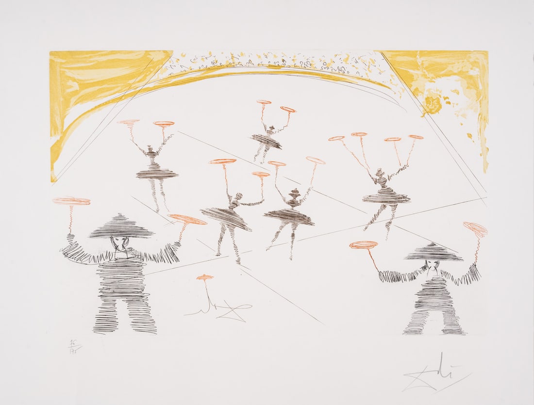 Salvador Dalí (1904-1989) Chinois, from Le Cirque (Field 65-5E; M&L 140a): Salvador Dalí (1904-1989)Chinois, from Le Cirque (Field 65-5E; M&L 140a)Etching with aquatint printed in colours, 1965, signed in pencil, numbered from the edition of 175, printed by Atelie