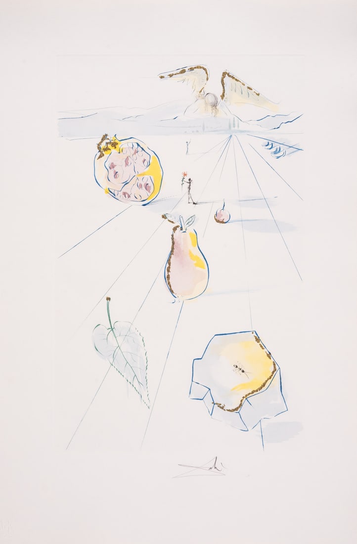 Salvador Dalí (1904-1989) I went down into the garden of nuts to see the fruits, from Songs of: Salvador Dalí (1904-1989) I went down into the garden of nuts to see the fruits, from Songs of Songs of Solomon (Field 71-17K; M&L 478c) Etching with