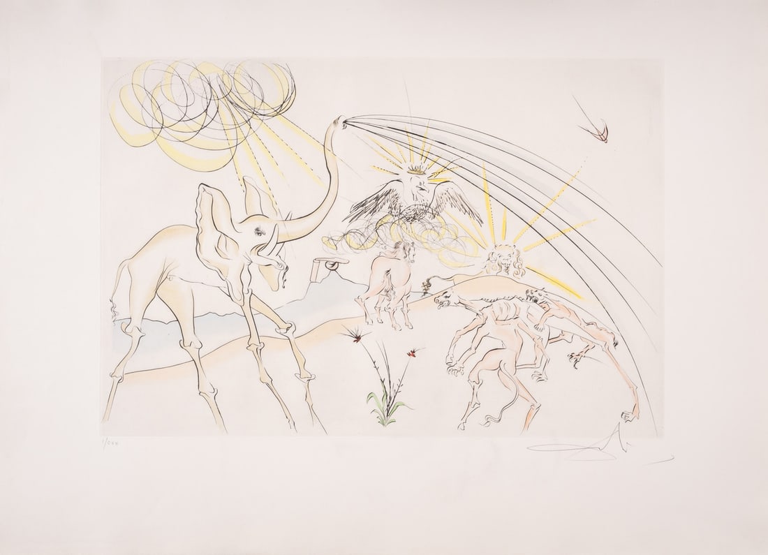 Salvador Dalí (1904-1989) Les Animaux Malades de la Peste, from Le Bestiaire de La Fontaine (Field