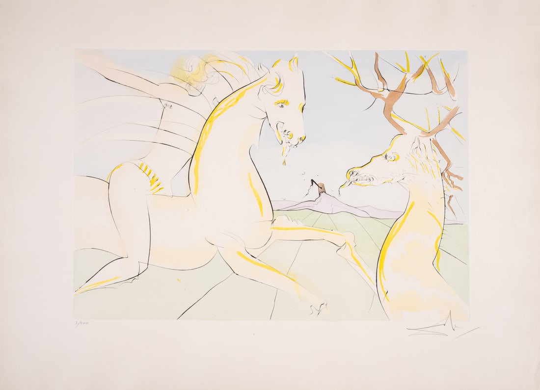 Salvador Dalí (1904-1989) Le Cheval S'étant voulu Venger du Cerf, from Le Bestiaire de La Fontaine