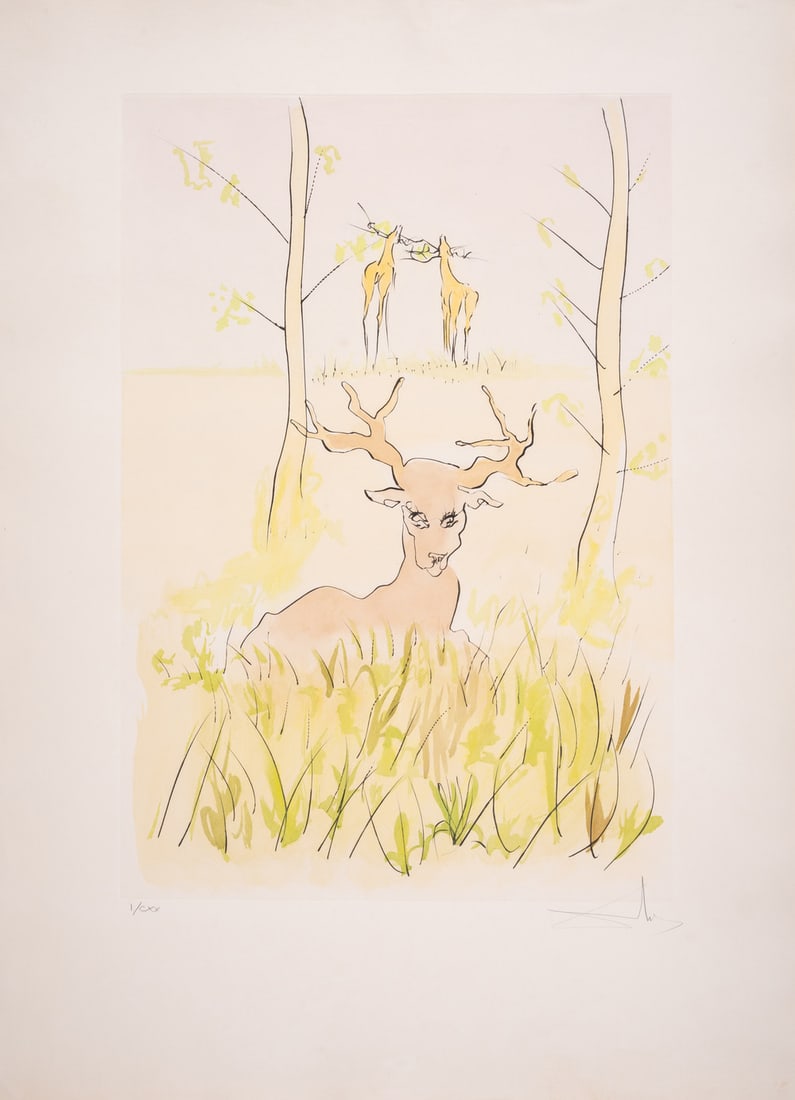 Salvador Dalí (1904-1989) Le Cerf Malade, from Le Bestiaire de La Fontaine (Field 74-1F; M&L 659)