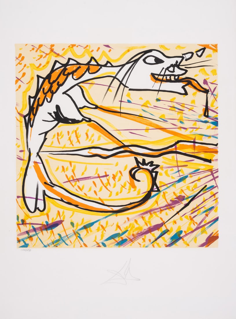 Salvador Dalí (1904-1989) L'Ermafrodito, from Les Vitraux (Field 74-5M; M&L 1458a): Salvador Dalí (1904-1989) L'Ermafrodito, from Les Vitraux (Field 74-5M; M&L 1458a) Lithograph printed in colours, 1974, signed in pencil, numbered from the edition of 250, printed by Grapho