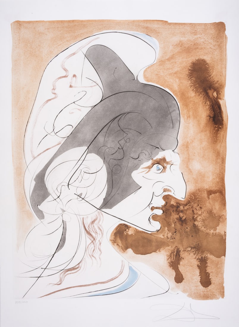 Salvador Dalí (1904-1989) Condottiere, from Hommage à Leonnardo (Not in Field; M&L 763): Salvador Dalí (1904-1989) Condottiere, from Hommage à Leonnardo (Not in Field; M&L 763) Etching with drypoint and lithograph printed in colours, 1975, signed in pencil, numbered from