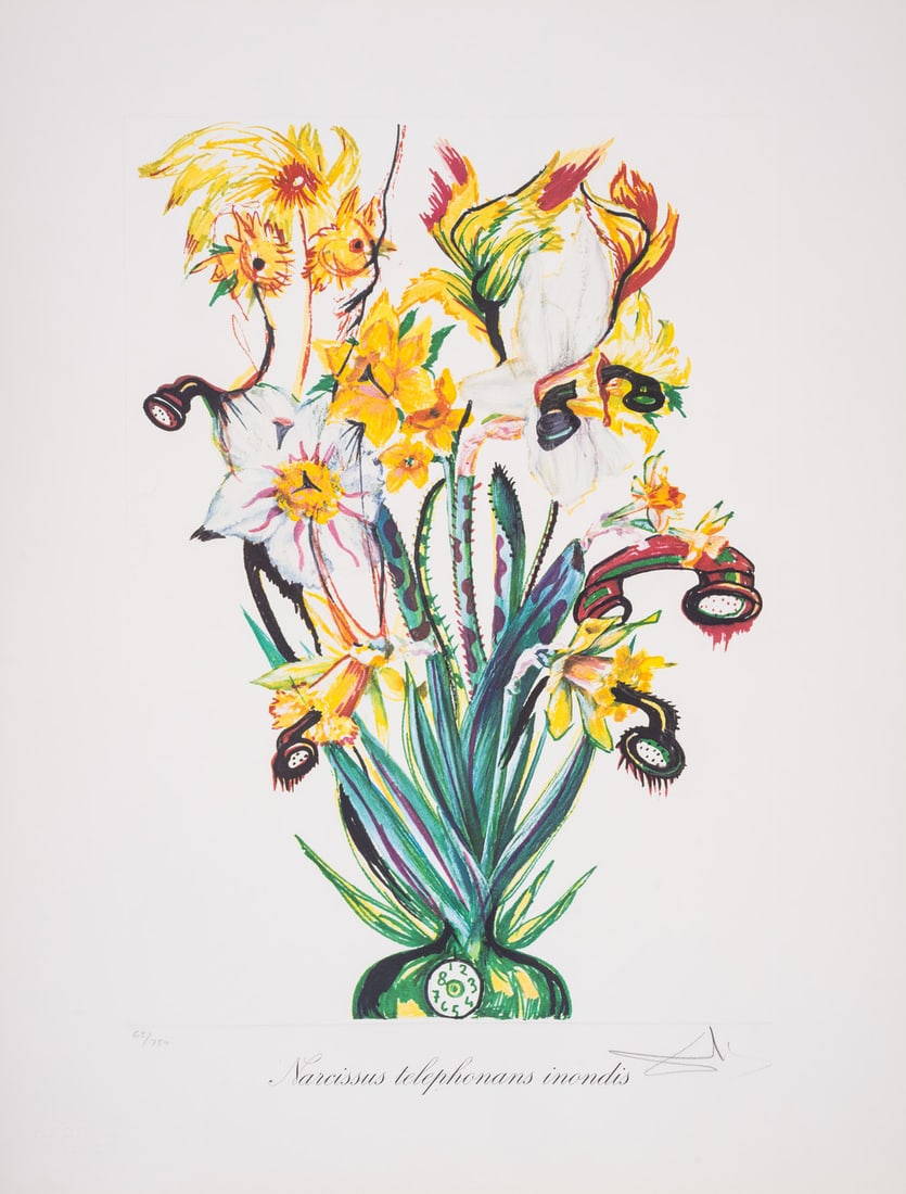 Salvador Dalí (1904-1989) Narcissus telephonas inondis, from Surrealistic Flowers (Field 72-7J; M&L
