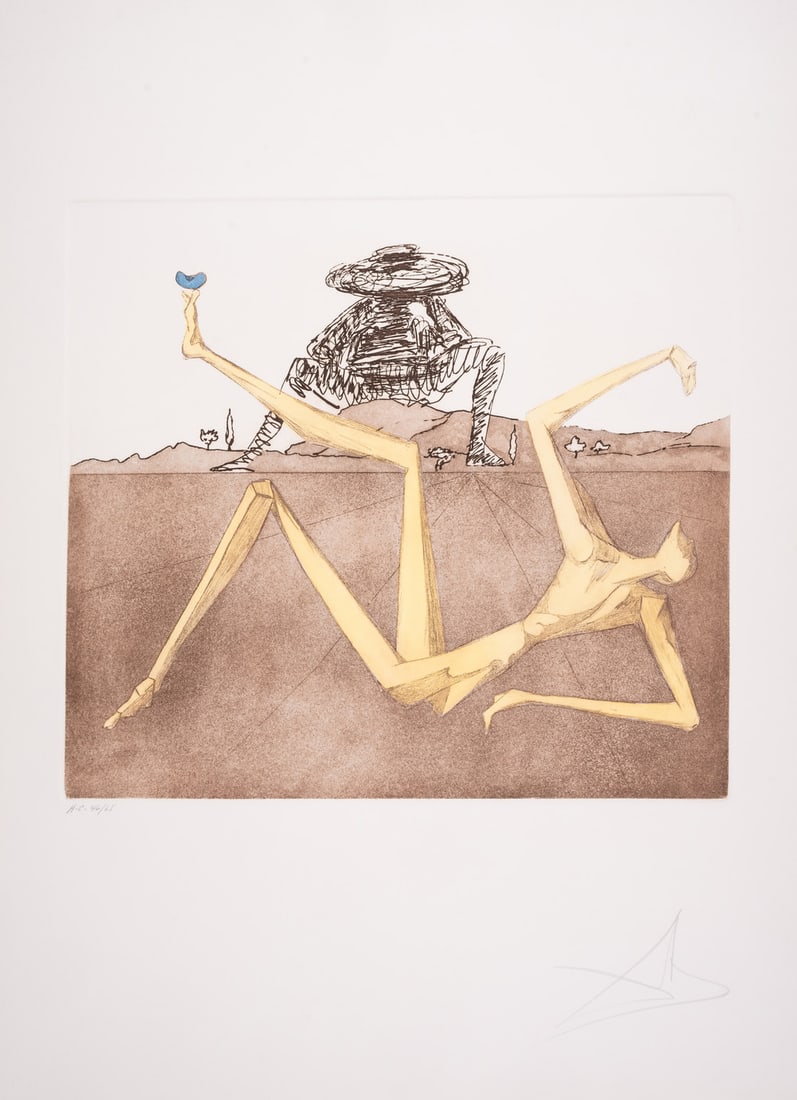 Salvador Dalí (1904-1989) The Heart of Madness, from Historia de Don Quichotte de la Mancha (Field: Salvador Dalí (1904-1989) The Heart of Madness, from Historia de Don Quichotte de la Mancha (Field 80-1J; not in M&L) Etching with aquatint printed in colours, 1980, signed and inscribed 'H