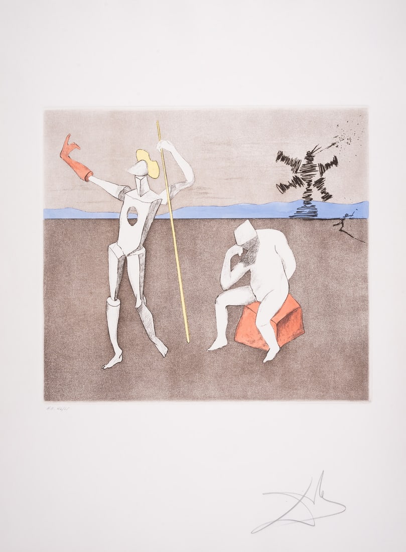 Salvador Dalí (1904-1989) The Power of Thought, from Historia de Don Quichotte de la Mancha (Field: Salvador Dalí (1904-1989) The Power of Thought, from Historia de Don Quichotte de la Mancha (Field 80-1G; not in M&L) Etching with aquatint printed in colours, 1980, signed and inscribed 'H