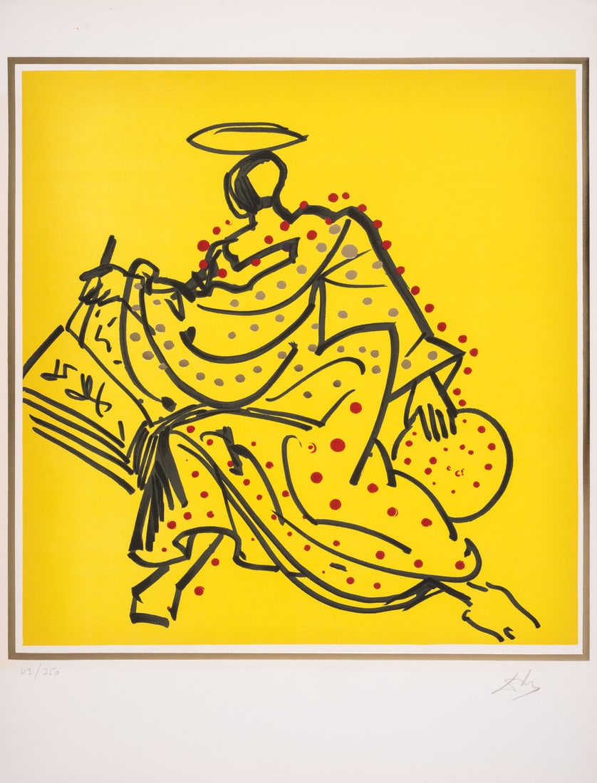 Salvador Dalí (1909-1989) Matthew (Yellow), from The Twelve Apostles (Field 72-14J; M&L 1514a): Salvador Dalí (1909-1989)Matthew (Yellow), from The Twelve Apostles (Field 72-14J; M&L 1514a)Lithograph printed in colours with goldleaf, 1977, signed in pencil, numbered from the edition o