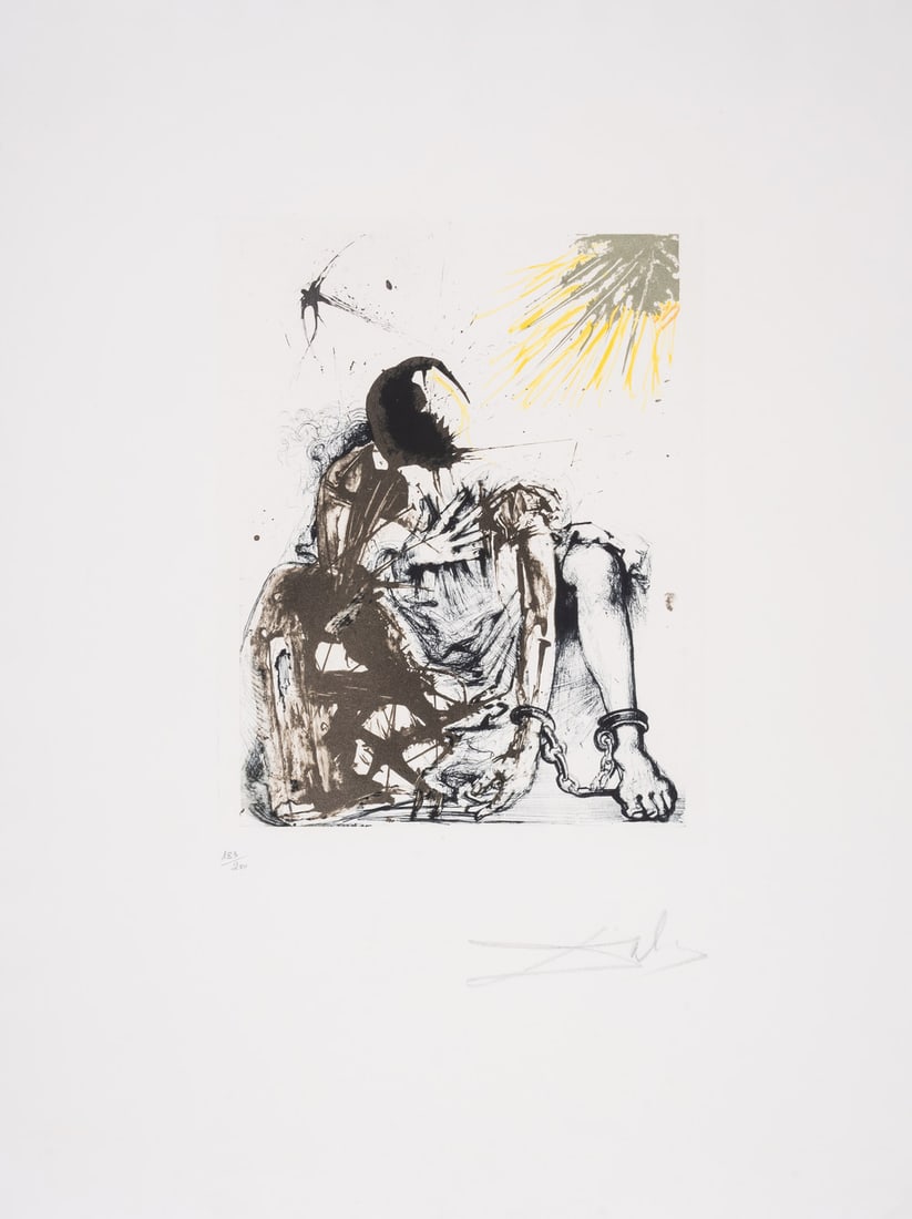 Salvador Dalí (1904-1989) Sigismund Enchainé, from La Vida Es Sueño (Field 73-1M; M&L 523a): Salvador Dalí (1904-1989) Sigismund Enchainé, from La Vida Es Sueño (Field 73-1M; M&L 523a) Etching with aquatint printed in colours, 1971, signed in pencil, numbered from the