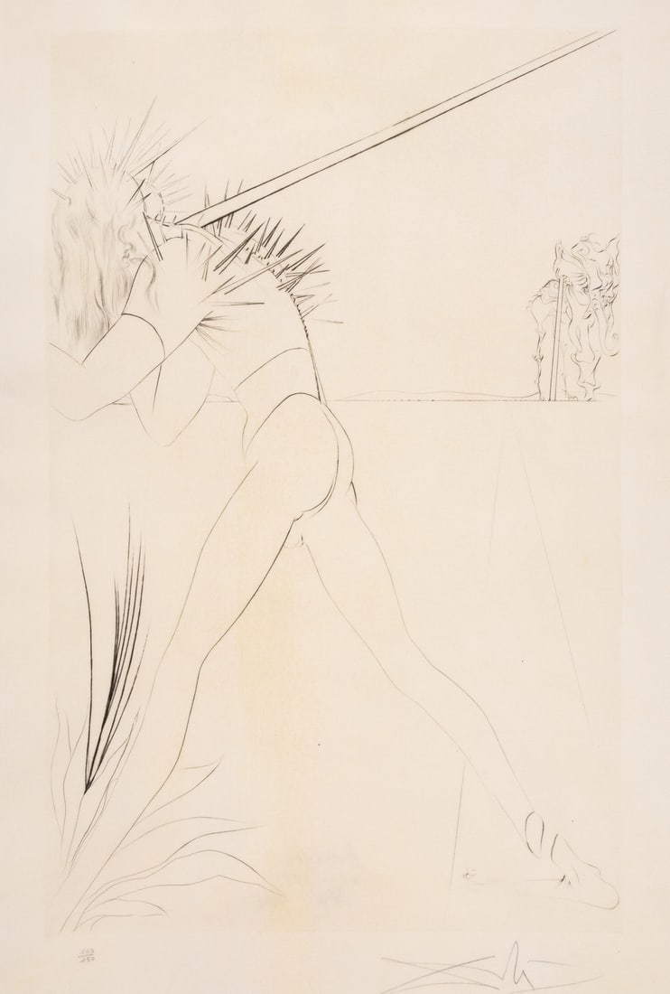 Salvador Dalí (1904-1989) Il y a des soldats..., from Roi, je t'attends à Babylone: Salvador Dalí (1904-1989) Il y a des soldats..., from Roi, je t'attends à Babylone (Field 73-8I; M&L 594b) Etching, 1973, signed in pencil, numbered from the edition of 150, printed