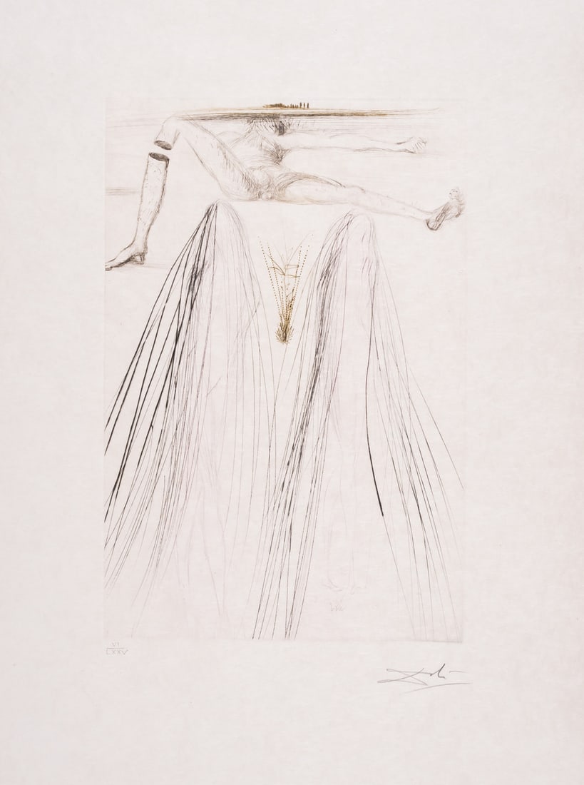 Salvador Dalí (1904-1989) Le Géant Béliagog, from Tristan et Iseult (Field 70-10P; M&L 421a): Salvador Dalí (1904-1989)Le Géant Béliagog, from Tristan et Iseult (Field 70-10P; M&L 421a)Etching with drypoint printed in colours, 1970, signed in pencil, numbered from the