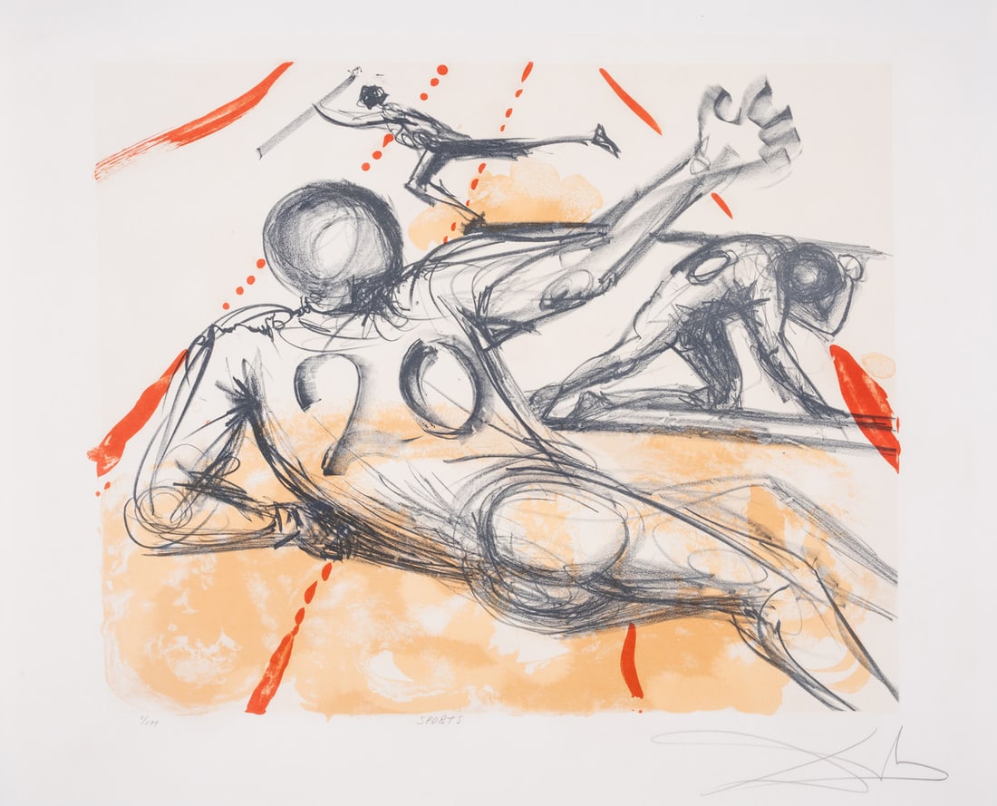 Salvador Dalí (1909-1989) Sports (Field 73-2A; M&L 1424a): Salvador Dalí (1909-1989)Sports (Field 73-2A; M&L 1424a)Lithograph printed in colours, 1973, signed and titled in pencil, numbered from the edition of 199, printed by Torrents, published by