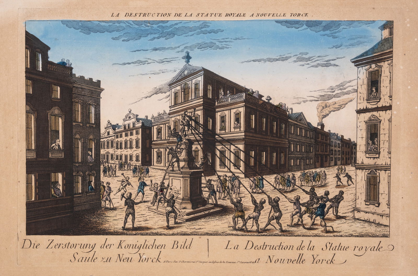 America. American Revolution.- Habermann (Franz Xaver) Die Zerstorung der Koniglichen Bild Sautz zu (1 of 1)